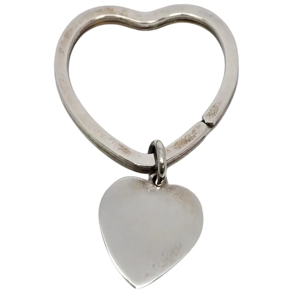 Tiffany & Co Sterling Silver Large Heart Keychain/Key Ring #21832