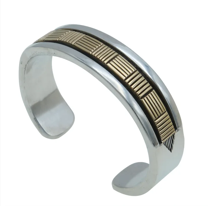 Statement Vintage HEAVY Bruce Morgan Navajo 14k Gold Sterling