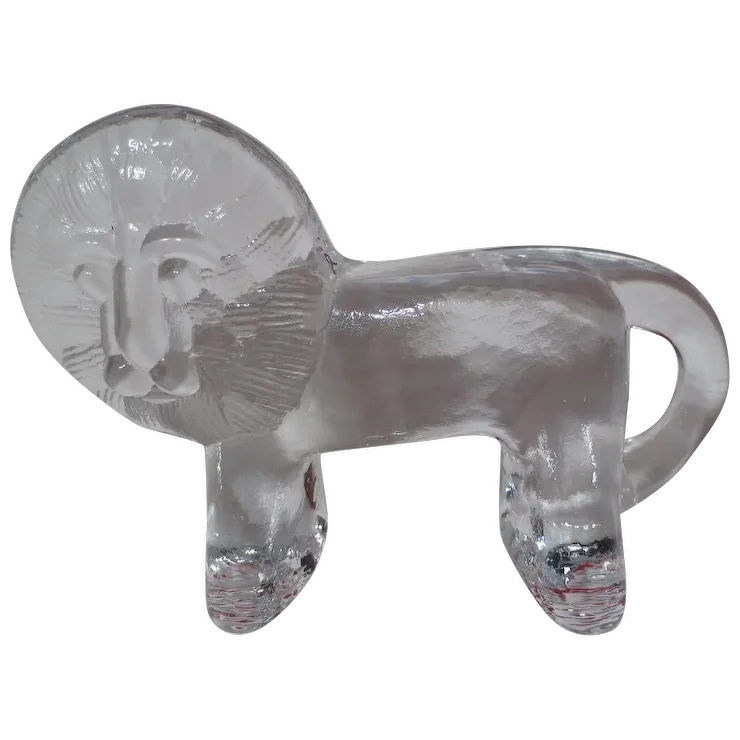 Kosta Boda Bertil Vallien Zoo Series Lion Paperweight. For Sale at