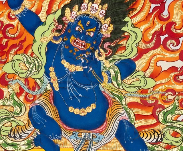 ネパール チベット仏教の金剛手菩薩のタンカアート Boudha Stupa