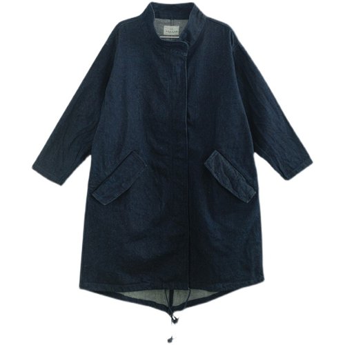 Indigo denim retro M65 Parka fishtail parka jacket men and women