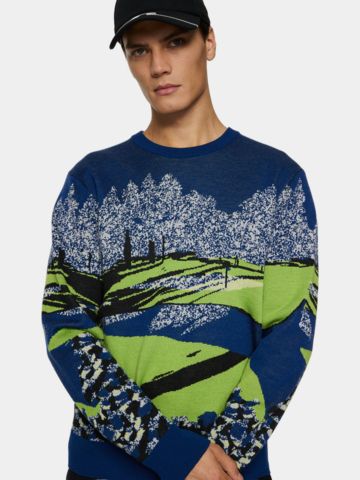 J.Lindeberg Alexander Jacquard Sweater Pullover Knitwear in blue
