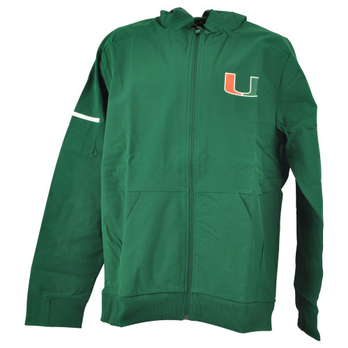 NCAA Adidas Miami Hurricanes Jacket Sweater Green Climate Men