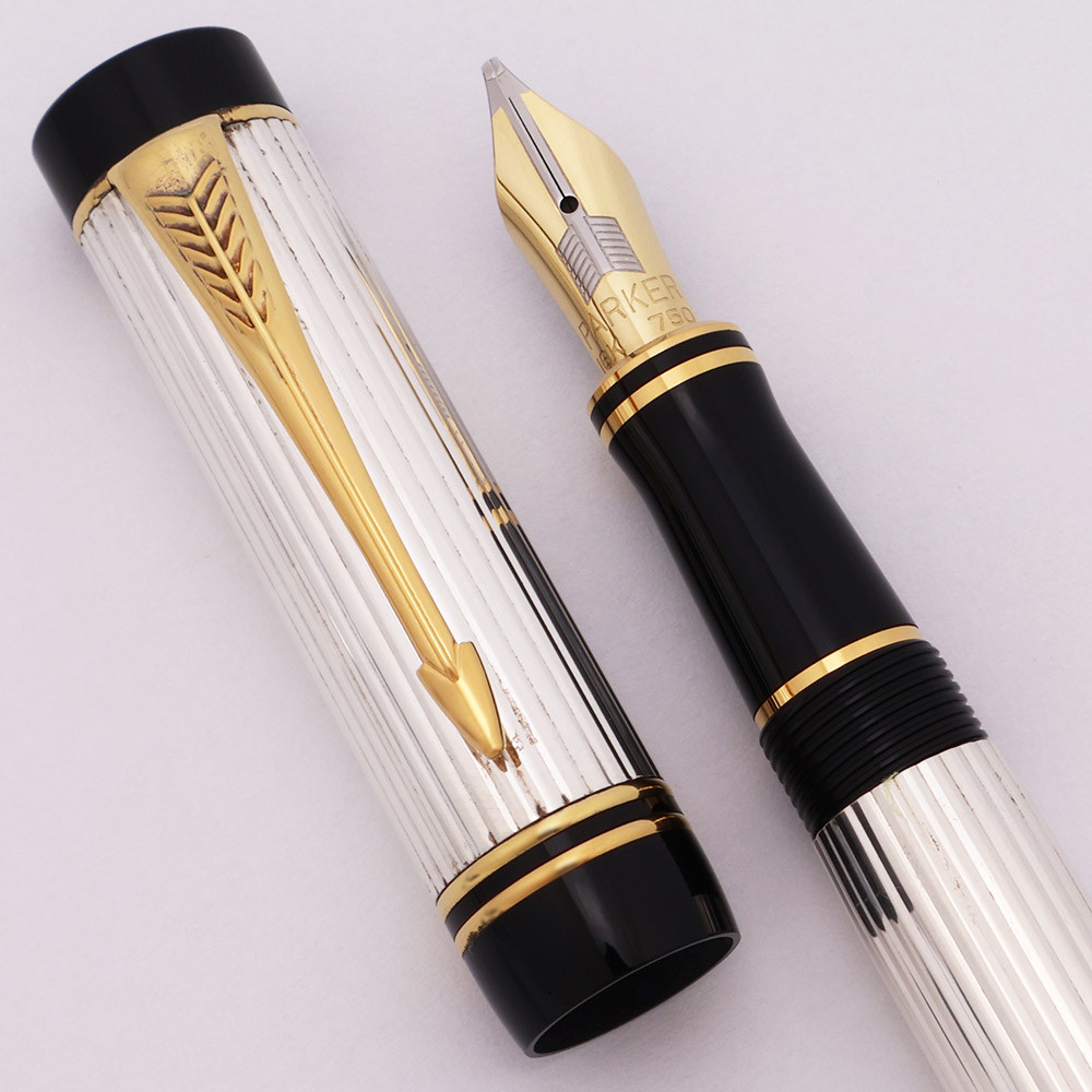 Parker Duofold International Fountain Pen (1991) - Sterling Silver