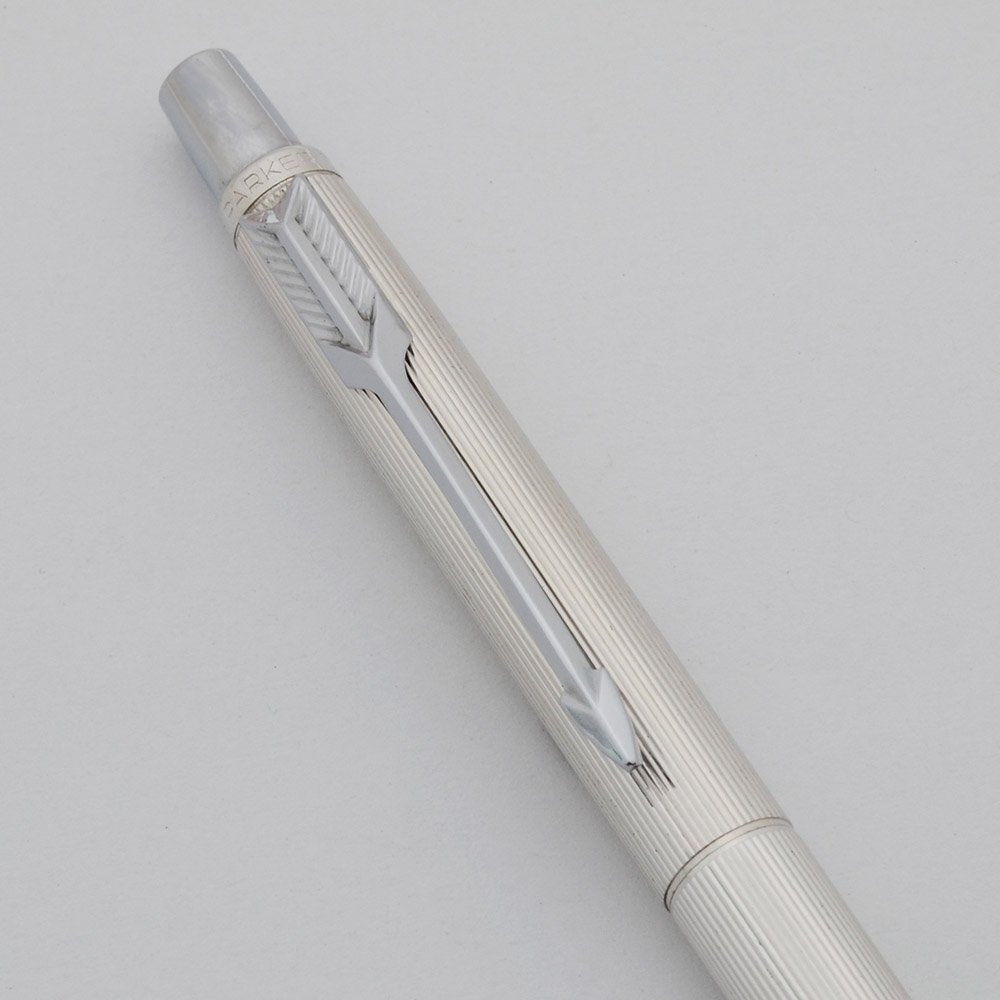 Parker 75 Classic Ballpoint Pen - Silver Plated Milleraies, Chrome