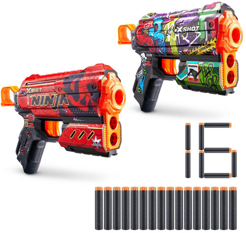 X-Shot Skins Ninja Graphitti Blaster 2-Pack Zuru Toys - ToyWiz