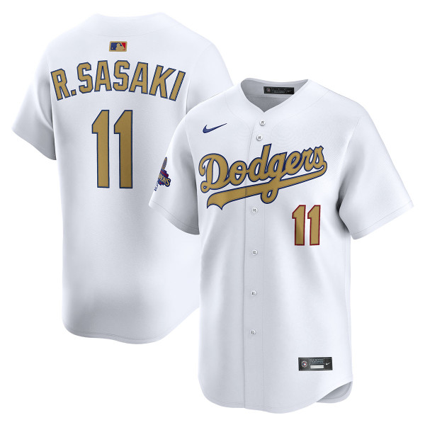 Roki Sasaki Los Angeles Dodgers Home World Series Champions Gold
