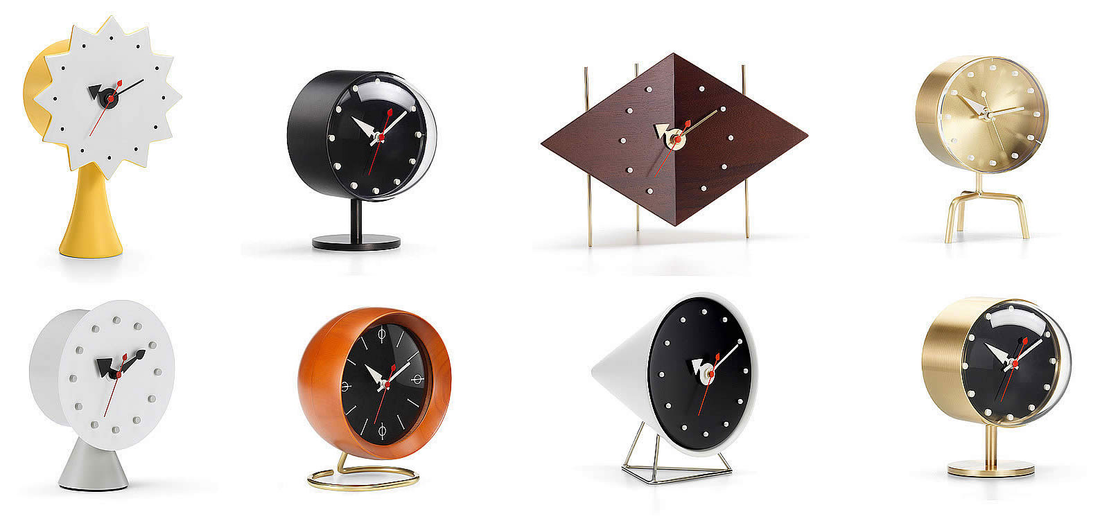 George Nelson Chronopak Clock by Vitra | Modern Walnut Desk Clock