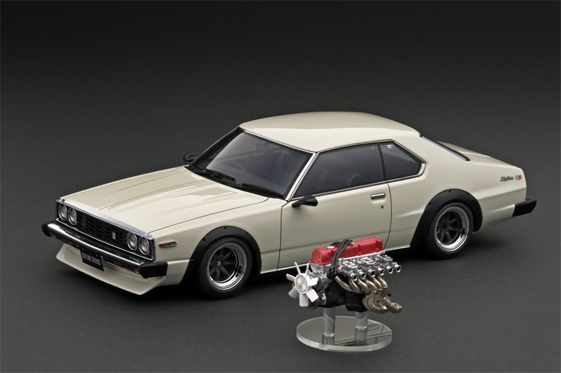 1/18 Ignition Model Nissan Skyline 2000 GT-ES (C210) White With