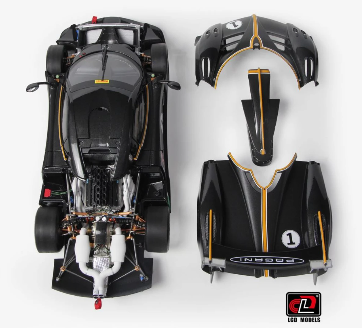 1/18 LCD Pagani Huayra R (Carbon Black) Diecast Car Model