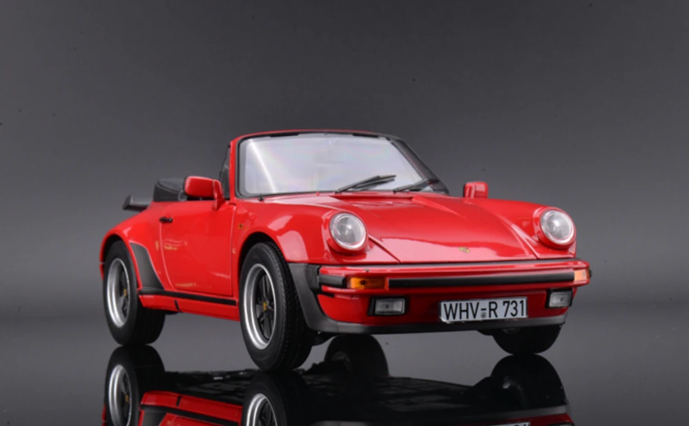 1/18 1987 Porsche 911 930 Turbo Cabriolet Red Diecast Car Model