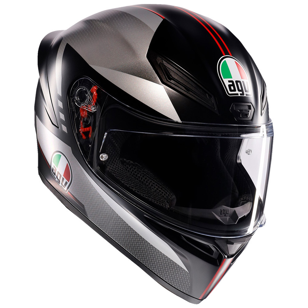 AGV K1 S Lap Matte Black/Gray/Red Helmet - Sportbike Track Gear