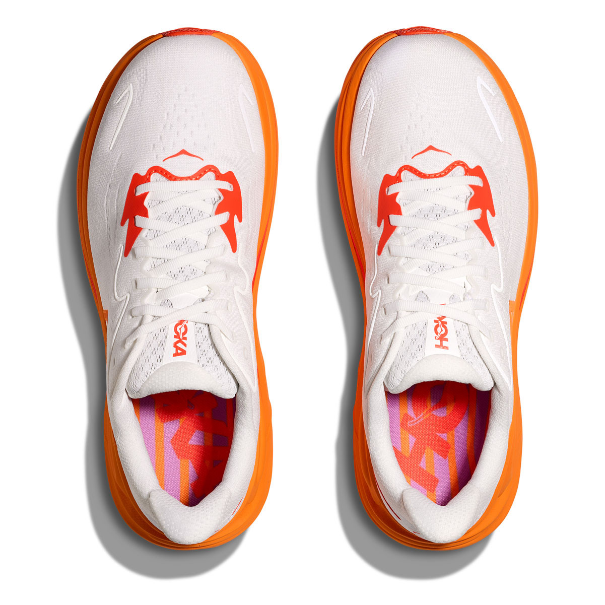 HOKA Women's Clifton 10 Frost/Orange Zest Running Shoes - Free