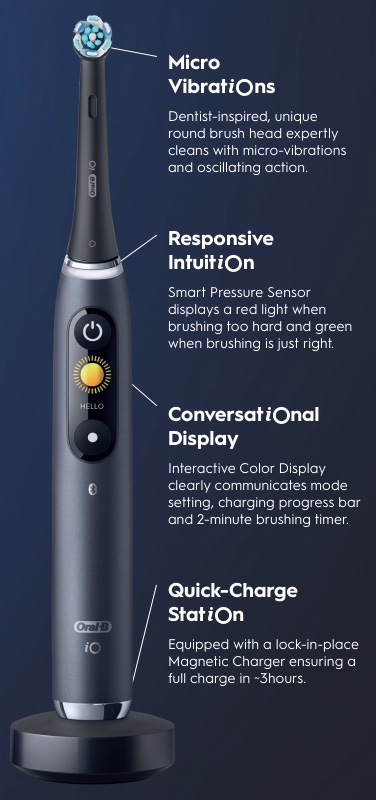 Oral-B iO Series 9 Rechargeable Electric Toothbrush, Black Onyx