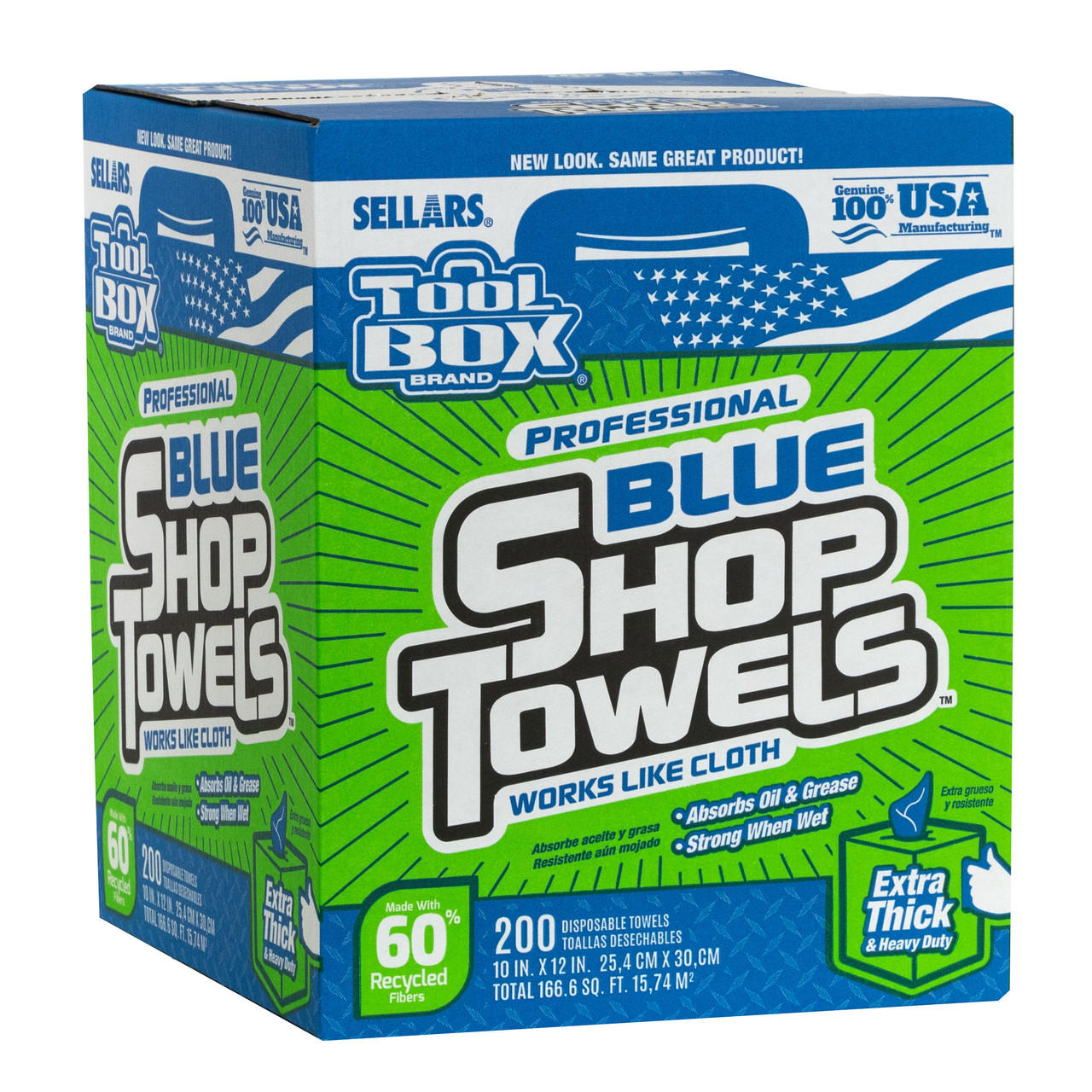 SELLARS 55202 Shop Towels - Blue, 200 Count