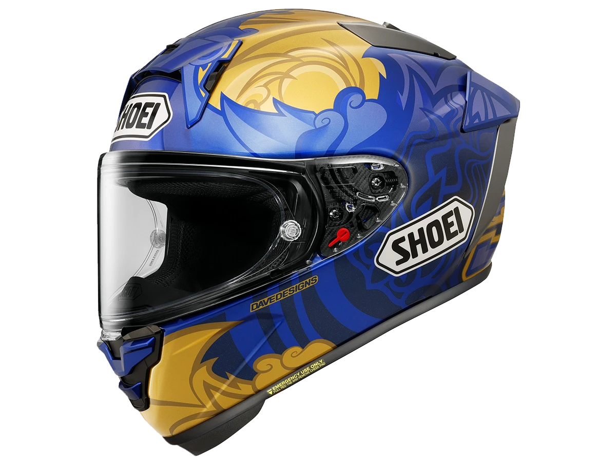 Shoei Motorcycle Helmets | X-15 Marquez Thai TC1 Blue/Gold: MOTO-D