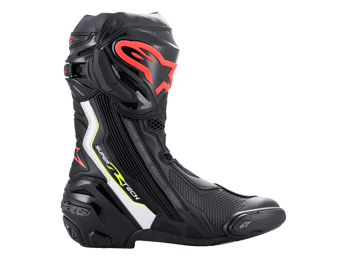 Alpinestars Supertech R Boots (Black/White/Red Fluo/Yellow Fluo