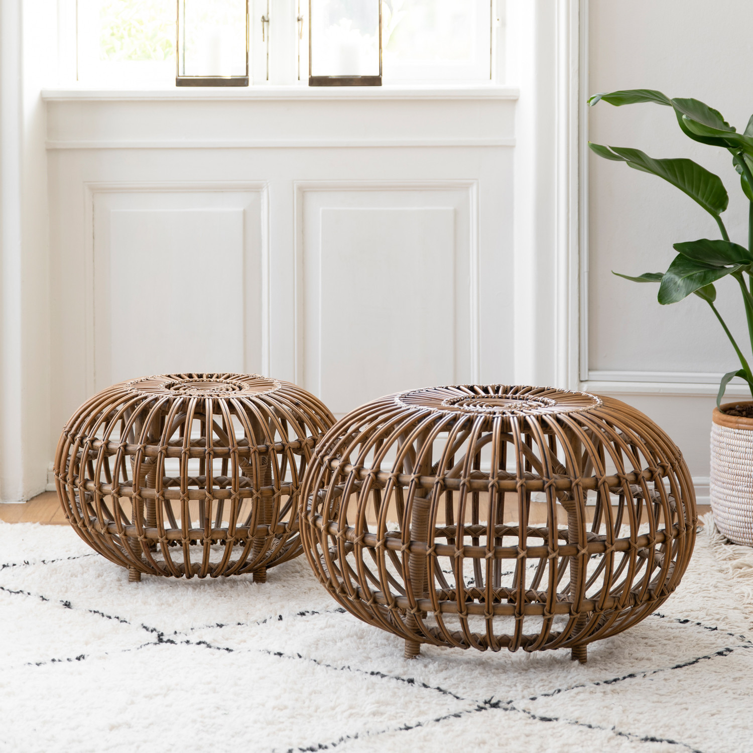 Sika Design Franco Albini Ottoman Large - Rattan Foot Rest