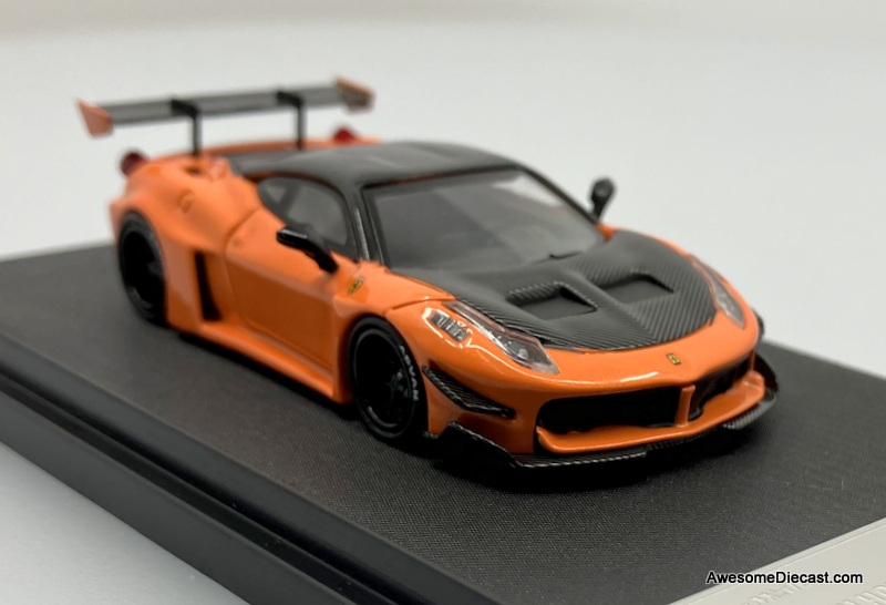 Ferrari 458 GT LBWK Silhouette Works, Orange/Carbon Fiber 1:64