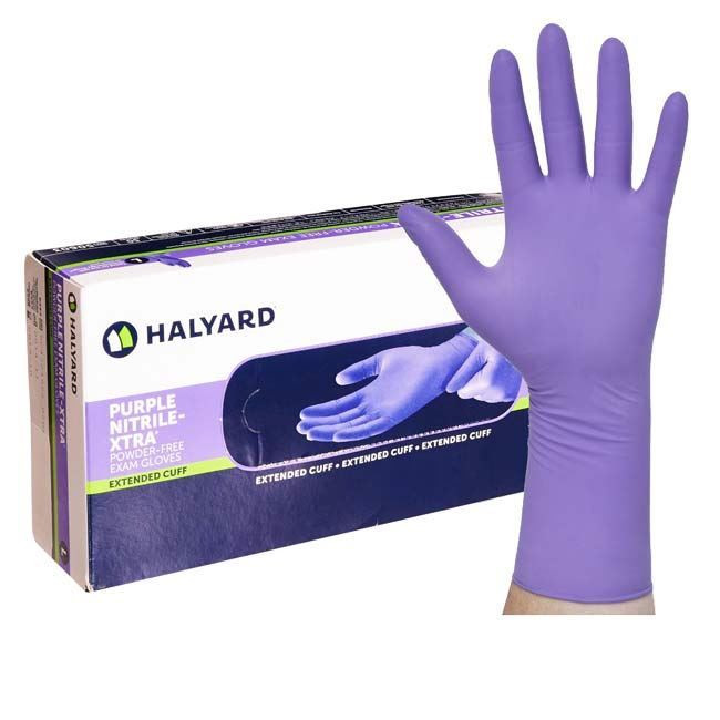 Kimberly-Clark Halyard - Purple Nitrile Xtra Extended Cuff Exam Gloves