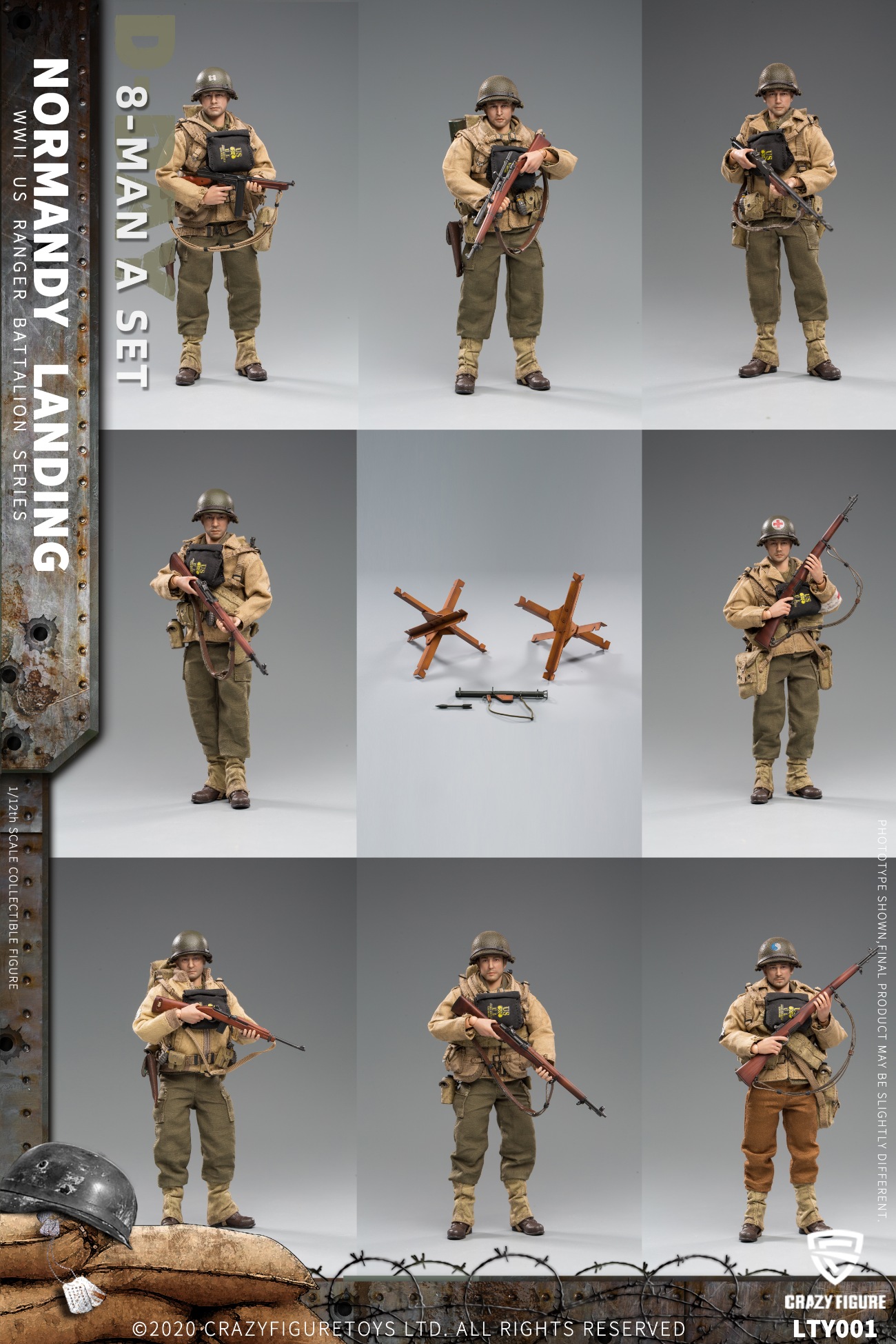 1:12 Crazy Figure WWII U.S. Army On D-Day Deluxe Edition [CF