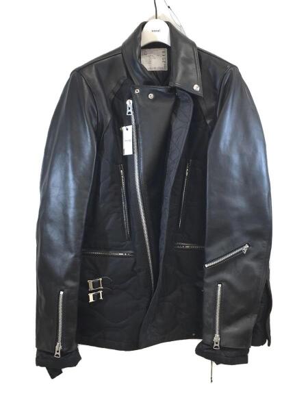 sacai(サカイ) / レザージャケット・ブルゾン/3/レザー/ブラック/無地