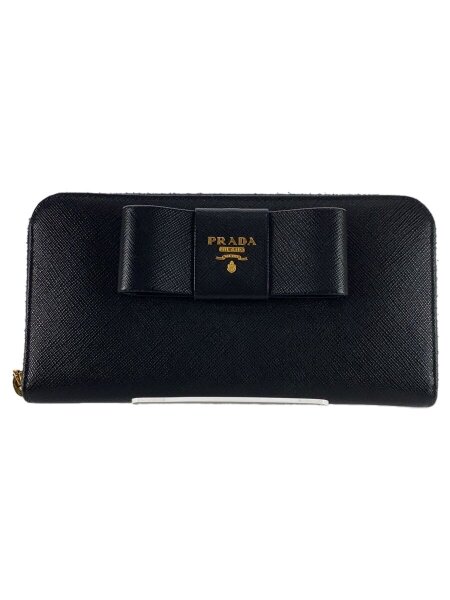 PRADA(プラダ) / 長財布/レザー/BLK/リボン/レディース | 中古品の販売