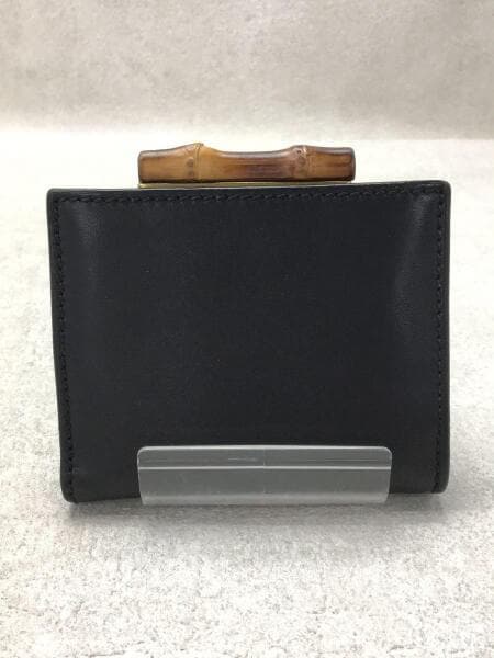 GUCCI(グッチ) / 2つ折り財布/レザー/BLK/レディース/バンブー/がま口