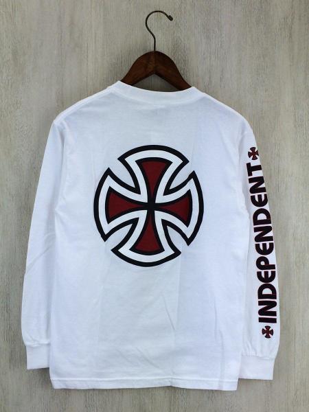 INDEPENDENT(インディペンデント) / アイアンクロス/袖ロゴ長袖Tシャツ