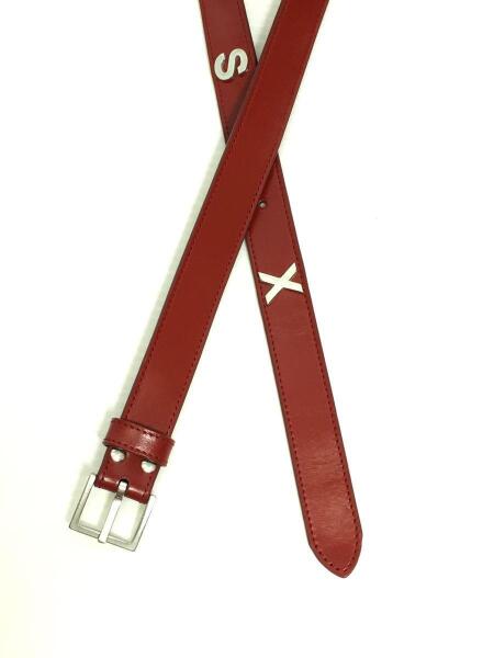 MARTINE ROSE(マーティンローズ) / ベルト/レザー/ボルドー/SEX LETTER