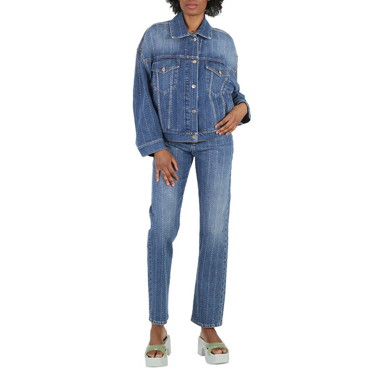 Stella McCartney Vintage Dark Diamante Striped Hotfix Oversized