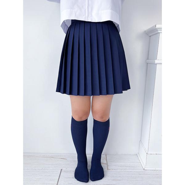 濃紺 無地 プリーツスカート 40cm丈 ウエスト60〜85cm No.8002 wsk-02