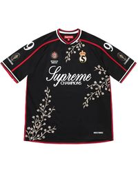 Supreme Jacquard Soccer Jersey T-shirt in Black | Lyst
