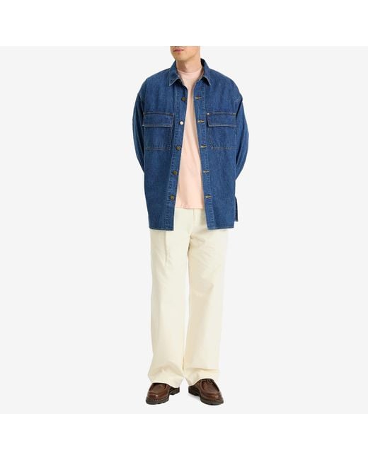 AURALEE Selvedge Light Oz Denim Shirt in Blue for Men | Lyst