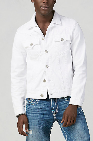 TRUE RELIGION Jimmy White Denim Mens Jacket for Men | Lyst