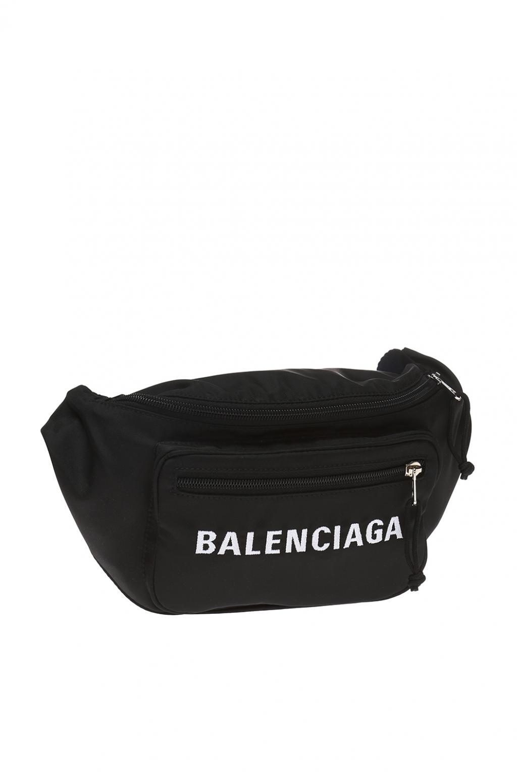 Balenciaga 'wheel' Waist Bag With Embroidered Logo in Black for