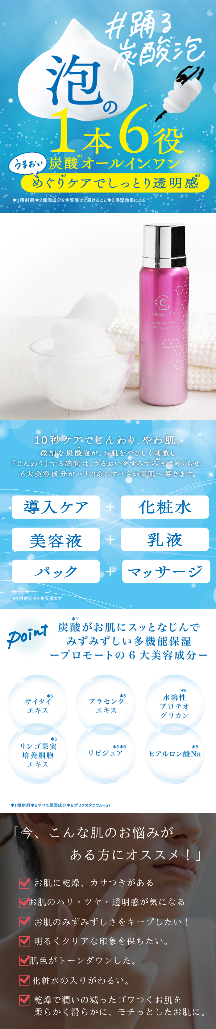 ceruru.b】セルル プロモートco2セラム プレミア 90g 『1本6役』泡の