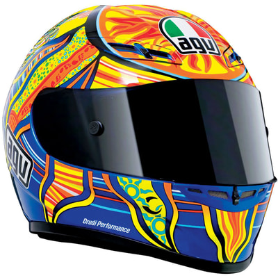 Helm AGV GP TECH ROSSI FIVE CONTINENTS · Motocard