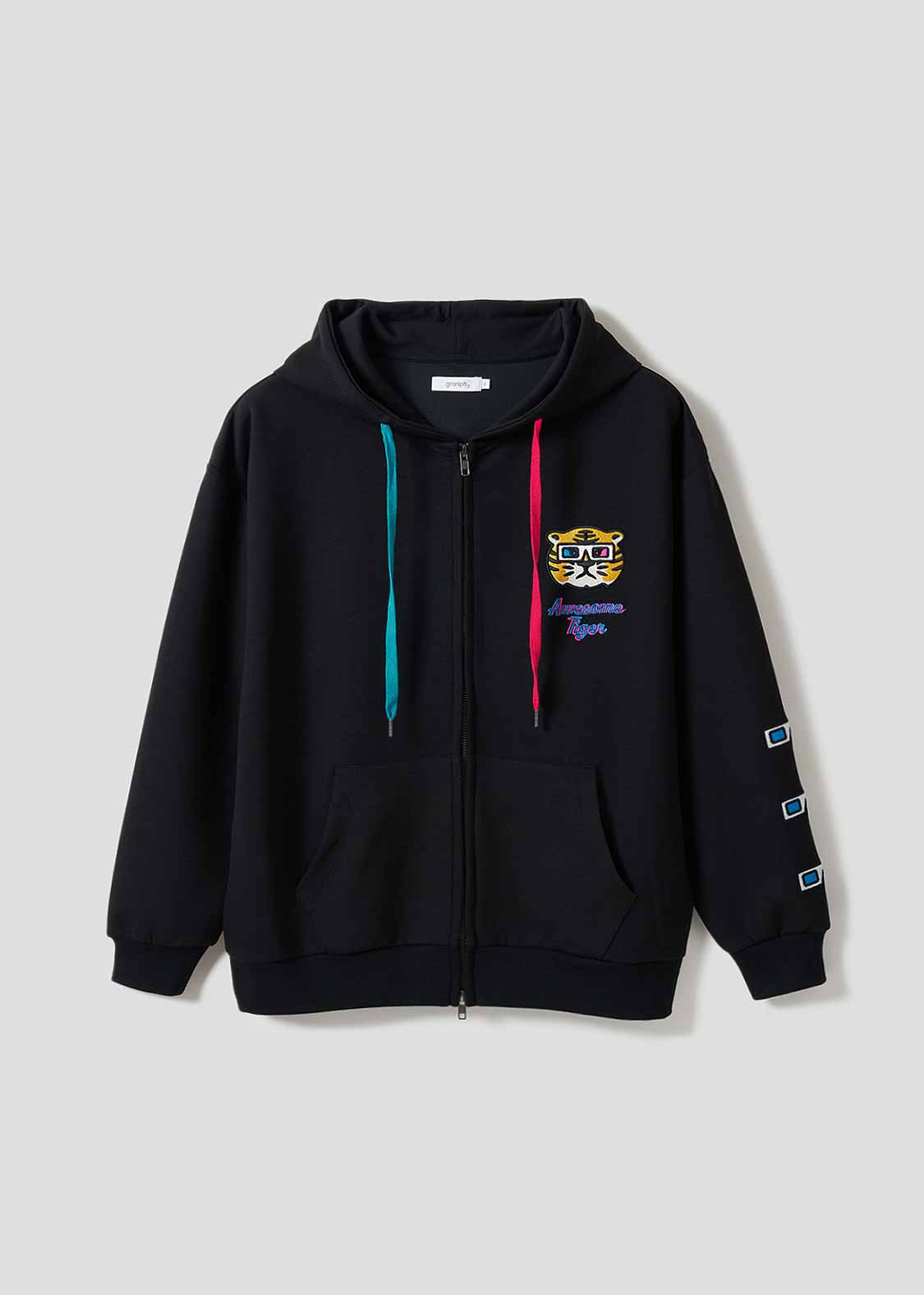 オーサムタイガー3Dグラス｜ポンチビッグシルエットジップパーカー
