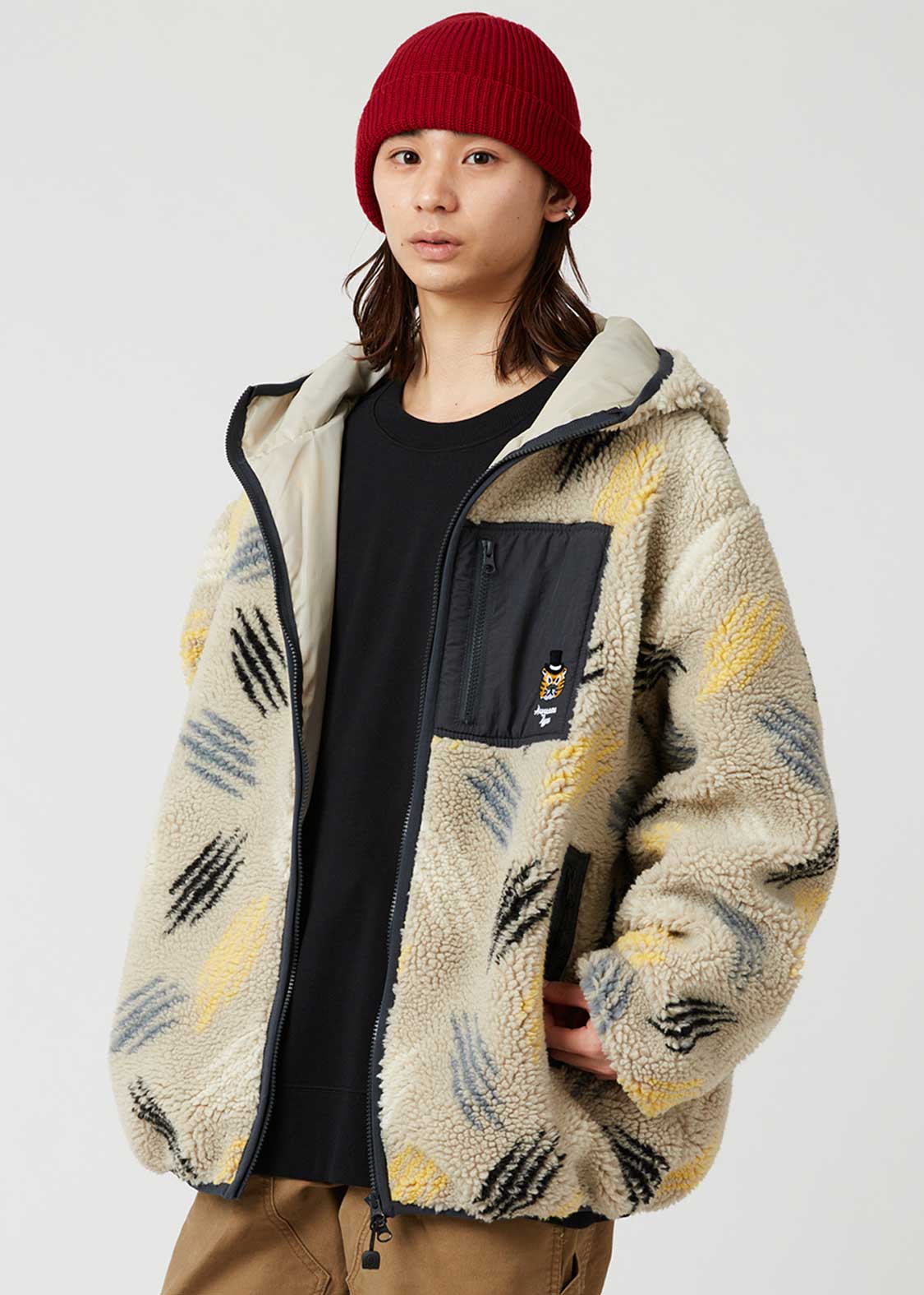 オーサムタイガー｜ジャカードボアジップパーカー｜ユニセックス