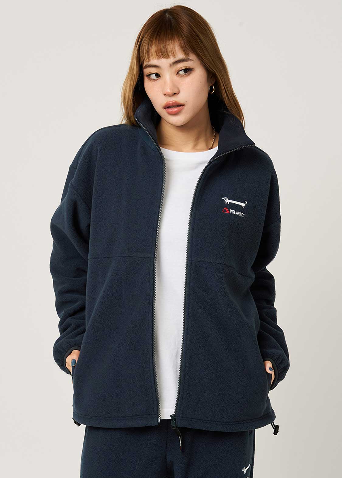 ナガスギルイヌ｜フリーススタンドジップブルゾン｜ユニセックス