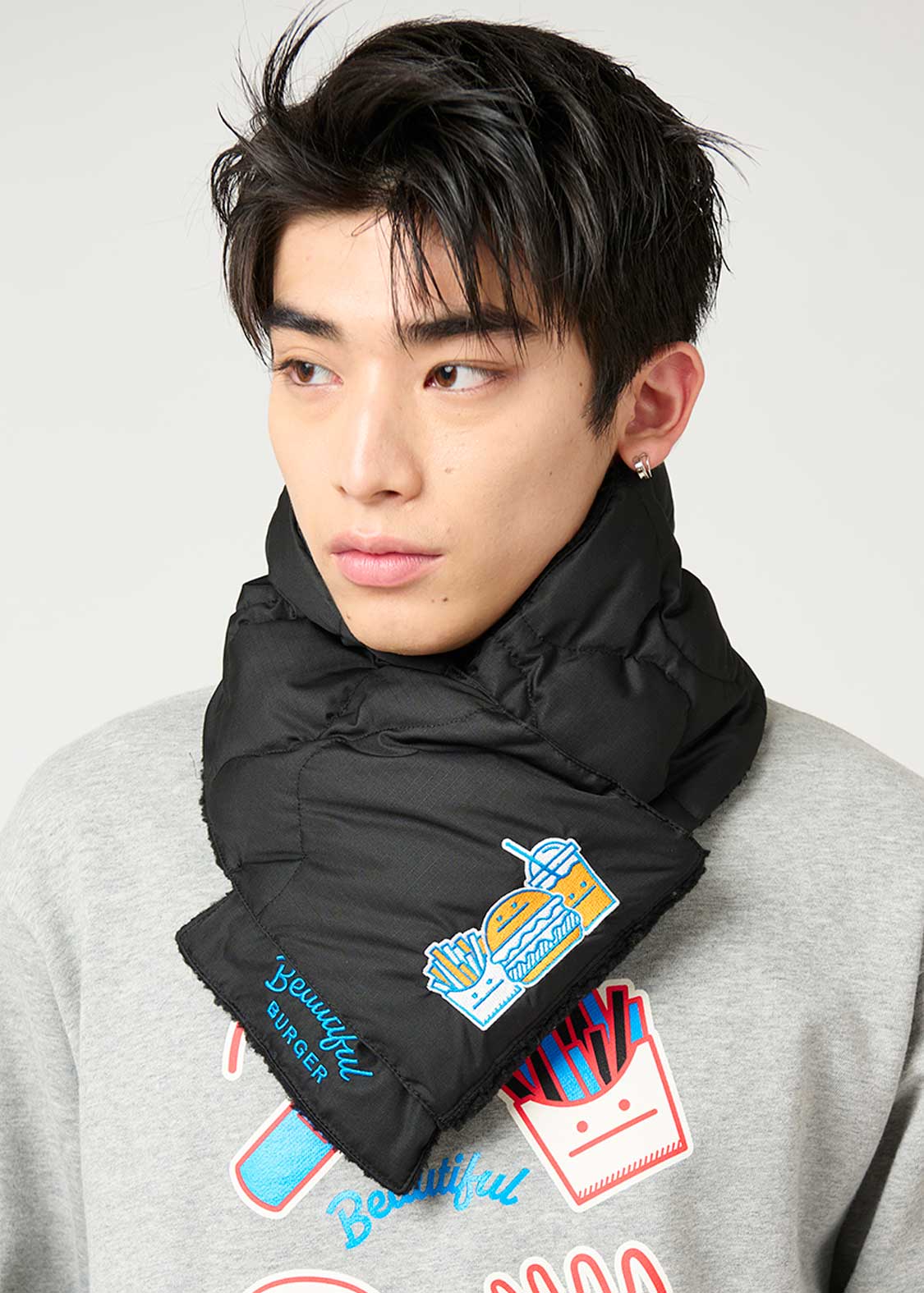 HYSTERICGLAMOUR】 snakeloopダウンマフラー hysteric glamour