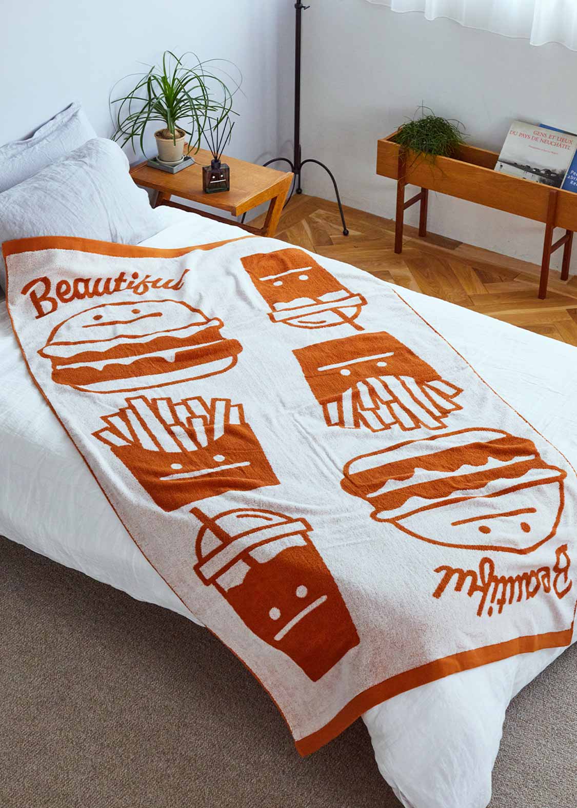 ビューティフルシャドーバーガー｜タオルブランケット｜グラニフ