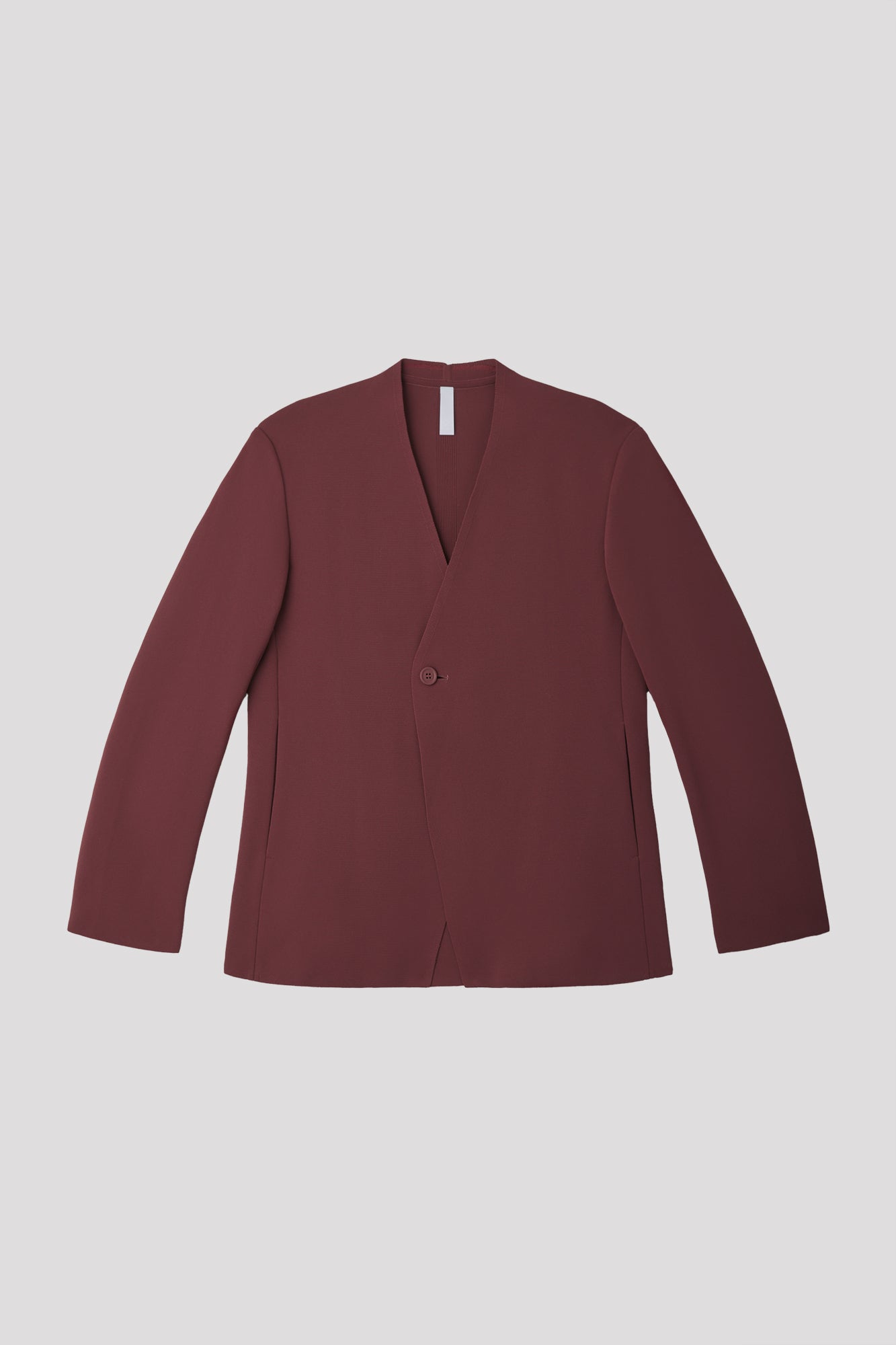 MILAN RIB DOUBLE BREASTED COLLARLESS JACKET