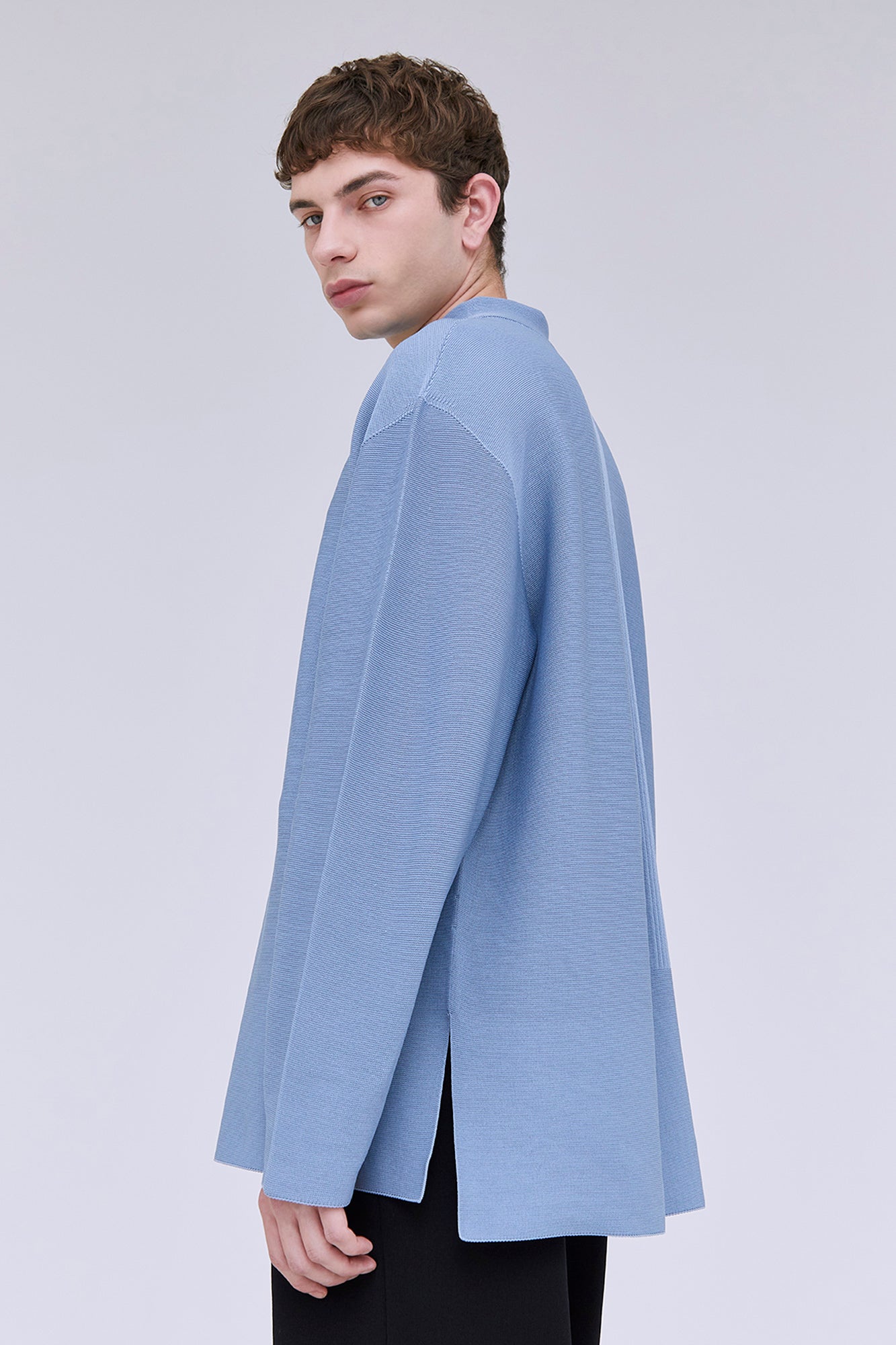 GARTER MOCKNECK LONG SLEEVE TEE SHIRT