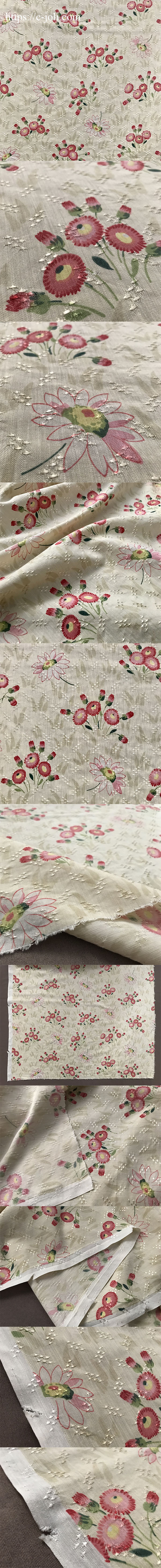 K-807 フランスアンティーク布/アンティークファブリック 20世紀初頭花