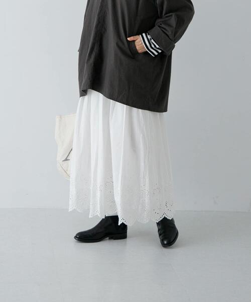 かぐれ（カグレ）の「スカラップ刺繍ギャザースカート（スカート