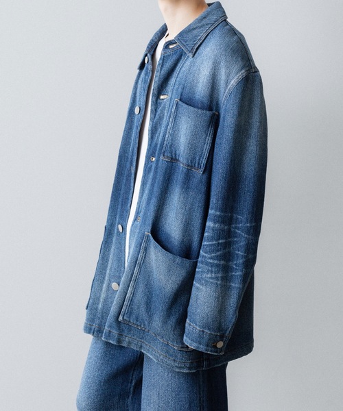 セール】サテンデニム カバーオールJKT / SATIN DENIM COVERALLS JKT