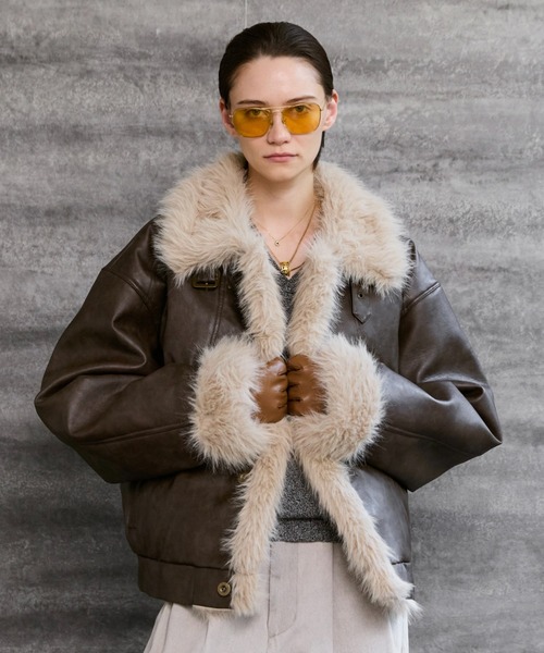 Stand Collar Fur-Trimmed B-3 Jacket / スタンドカラーB-3ムートン