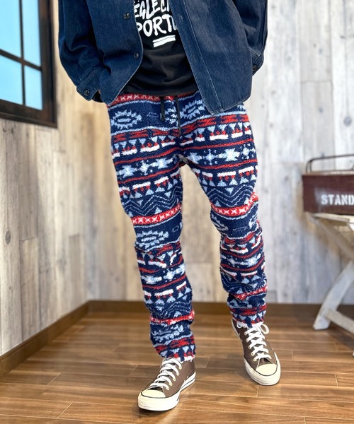 ボア フリース テーパードパンツ イージーパンツ サルエルパンツ